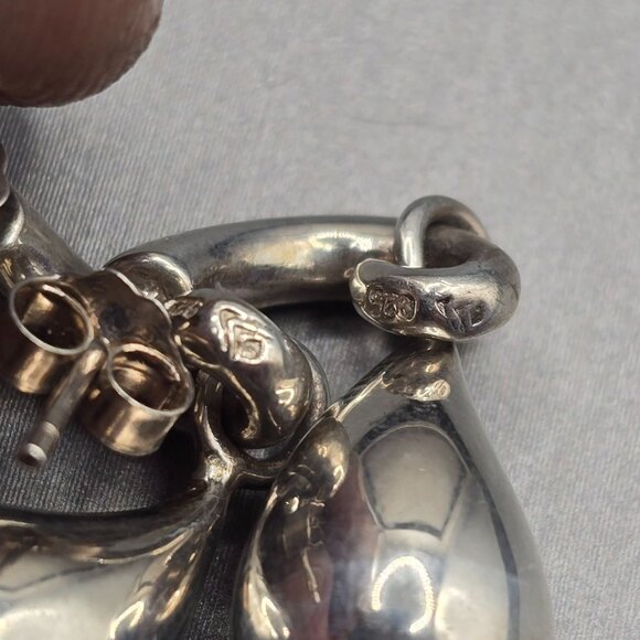 Silpada Sterling Silver 925 Teardrop Earrings Sculptural Modernist Design 6.1g - Picture 7 of 11